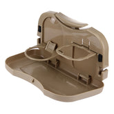 Folding Car Auto Back Seat Table Drink Food Cup Tray Holder Stand Desk, Beige, Gray