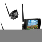 K0232 7 inch 140 Degrees Wide Angle HD Car Rear View Backup Dual Cameras Rearview Monitor Split Screen, K0232