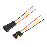 10pcs 2P Car Waterproof Plug Car Connector Plug-In, Length:10cm, 3P
