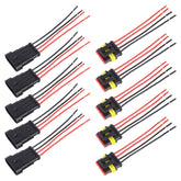 10pcs 3P Car Waterproof Plug Car Connector Plug-In, Length:10cm, 4P