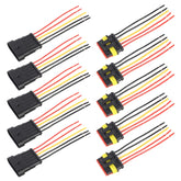 10pcs 4P Car Waterproof Plug Car Connector Plug-In, Length:10cm, 5P