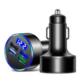 3.1A 4 in 1 Digital Display Car Charger with Voltmeter, SKU-03-4