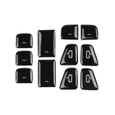 For Tesla Model 3 / Y 11pcs / Set Car Window Lift Button PU Adhesive Decorative Sticker, Window Lift Button Decorative Sticker