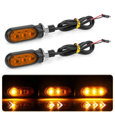 2pcs 12V 3LEDs Motorcycle Mini Water Turn Signal Light, 3LEDs (Yellow), 3LEDs (Black), 3LEDs (Transparent)