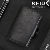 X-7 Antimagnetic RFID Multi-functional Aluminum Crazy Horse Texture Leather Card Bag Wallet