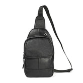 6023 Casual Litchi Texture Soft Face Full-grain Cowhide One Shoulder Crossbody Bag for Men, Black, Coffee, Red, Brown