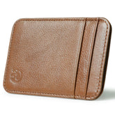 XIAO YUAN XIANG Cowhide Leather 5 Card Pocket Sleeve Wallet Coin Purse Credit Card Holder, Size: 10.6cm x 7.2cm, Random Color Delivery, 5 Card Pocket Sleeve
