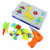 MoFun 608 237 PCS DIY Disassembly Screw Nut Electric Drill Jigsaw Puzzle Educational Toys with Nut Electric, 608 237 PCS