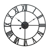 45cm Retro Living Room Iron Round Roman Numeral Mute Decorative Wall Clock, 45cm