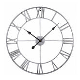 60cm Retro Living Room Iron Round Roman Numeral Mute Decorative Wall Clock (White), 50cm