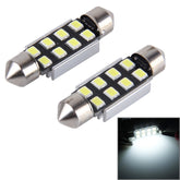 2 PCS 36mm Festoon 3W 300LM White Light 8 LED 3528 SMD Canbus Error-Free Car Reading Lamps, DC 12, 36mm