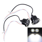 2 PCS 2.5 inch DC12-24V 10W 900LM 6500K Car Angel Eyes Fog Lamp Foglight, Cable Length: 20cm(White Light + White Light), 2.5 inch 10W 900LM/6500K White+White