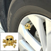 4 PCS Universal Skull Shape Gas Cap Mouthpiece Cover Gas Cap Tire Cap Car Motor Bicycle Tire Valve Caps, Skull Shape
