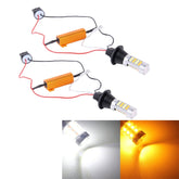 2 PCS T20/7440 10W 1000 LM 6000K White + Yellow Light DRL&Turn Light with 42 SMD-2835-LED Lamp,DC 12-24V, T20 42 SMD-2835-LED Lamp