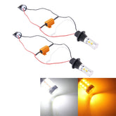 2 PCS T20/7440 10W 1000LM 6000K White + Yellow Light DRL&Turn Light with 20 SMD-5730-LED Lamps,DC 12-24V, T20 20 SMD-5730-LED Lamps