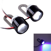 2 PCS 12V 3W Blue Light Eagle Eyes LED Strobe Light For Motorcycle ,Wire Length: 90cm, Wire Length: 90cm