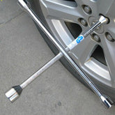 Compact Universal Tire Iron Lug Wrench with 17mm 19mm 21mm 23mm Socket Adapters, Universal 17mm 19mm 21mm 23mm