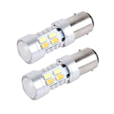 2 PCS 1157 10W 1000 LM 6000K White + Yellow Light Turn Signal Light with 20 SMD-5730-LED Lamps And Len. DC 12-24V, 1157 with 20 SMD-5730-LED Lamps