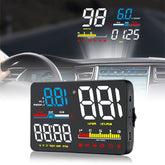 D5000 OBD2 5 inch Vehicle-mounted Head Up Display Security System, Support Car Speed / Engine Revolving Speed Display / Water Temperature / Battery Voltage / Detection and Elimination Fault Code, D5000