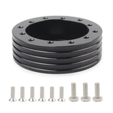Car Hub for 6-Hole to 3-Hole Steering Wheel Adapter Boss Kit Steering Wheel Spacer Bolts, Adapter (Black)