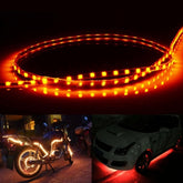 5 PCS Flow Style 45 LED 3528 SMD Waterproof Flexible Car Strip Light for Car Decoration, DC 12V, Length: 90cm, 90cm Yellow, 90cm Blue, 90cm Pink, 90cm Green, 90cm Ice blue, 90cm Red, 90cm White