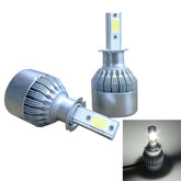 2pcs H3 18W 1800LM 6000K Waterproof IP68 Car Auto LED Headlight with 2 COB LED Lamps, DC 9-36V, H3