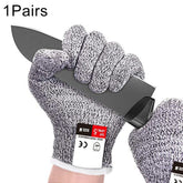 A Pair Cut-resistant Gardening Gloves HPPE Food-grade 5-Level Anti-cutting Anti-wear Safety Working Gloves, Size: S, Length: 20cm, Size: S/White, Size: S/Black