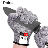 A Pair Cut-resistant Gardening Gloves HPPE Food-grade 5-Level Anti-cutting Anti-wear Safety Working Gloves, Size: XL, Length: 26cm, Size: XL/Black, Size: XL/White