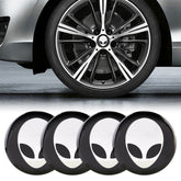 4 PCS Car-Styling Alien Pattern Metal Wheel Hub Decorative Sticker, Diameter: 5.8cm, Alien Pattern