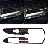 2 PCS Car USA Color Carbon Fiber Window Lift Panel Decorative Sticker for Ford Mustang 2015-2017, Left Drive, Window Lift Panel