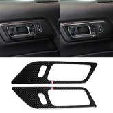 2 PCS Car USA Color Carbon Fiber Door Inner Handles Decorative Sticker for Ford Mustang 2015-2017, Door Inner Handles