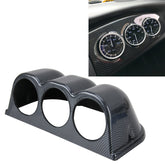 60mm Universal Horizontal Carbon lead Material 3 Triple Auto Car Dash Gauge Meter Pod Mount Holder Dashboard 3 Hole Cup Vehicle Performance Meter Instrument Accessories, Horizontal