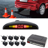 PZ-300-8 Car Parking Reversing Buzzer LED Monitor Parking Alarm Assistance System with 4*7m Front Sensors and 4*2.5m Rear Sensors, with 4 Front Sensors and 4 Rear Sensors