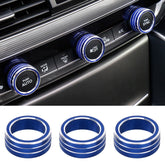 3 PCS Car Aluminum Alloy Air Conditioner Knob Case for Honda Tenth Generation Accord, For Honda Tenth Generation Accord(Blue), For Honda Tenth Generation Accord(Red)