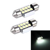 2 PCS 3W 200 LM 6000K 31MM 8 SMD-2835 LEDs Bicuspid Port Decoding Car Dome Lamp LED Reading Light, DC 12V, 31MM