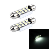 2 PCS 3W 200 LM 6000K 36MM 8 SMD-2835 LEDs Bicuspid Port Decoding Car Dome Lamp LED Reading Light, DC 12V, 36MM