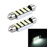 2 PCS 3.5W 250 LM 6000K 39MM 12 SMD-2835 LEDs Bicuspid Port Decoding Car Dome Lamp LED Reading Light, DC 12V, 39MM