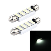2 PCS 3.5W 250 LM 6000K 41MM 12 SMD-2835 LEDs Bicuspid Port Decoding Car Dome Lamp LED Reading Light, DC 12V, 41MM
