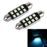 2 PCS DC 12V 2W 41MM 8 SMD-3528 LEDs Bicuspid Port Decoding Car Dome Lamp LED Reading Light, 41MM