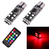 2 PCS W5W 194 T10 Multi Colors 10 SMD 3535 LED Car Clearance Light Marker Light with Remote Control, DC 12V, 2 PCS SMD 3535
