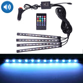 4 in 1 Universal Car Colorful Acoustic LED Atmosphere Lights Colorful Lighting Decorative Lamp, with 48LEDs SMD-5050 Lamps and Remote Control, DC 12V 7W, 7W Acoustic Control