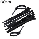 100pcs /Pack 8mm*200mm Nylon Cable Ties, 8mm*200mm Black, 8mm*200mm White