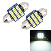 2 PCS 31mm DC12V / 1W / 6000K / 65LM 21LEDs SMD-3014 Car License Plate Light / Dome Light, with Decoder, 1W 31mm