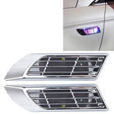 2 PCS Car Body Side Solar Decorative Colorful Strobe Warning Outlet Light, Colorful Strobe Warning Light