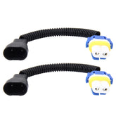 2 PCS 9006 Car HID Xenon Headlight Male to Female Conversion Cable with Ceramic Adapter Socket, 9006
