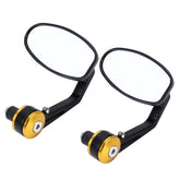2 PCS Motorcycle Universal ABS Shell Holder Oval Shape Rear VIew Mirror, Oval Shape