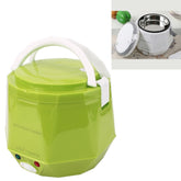 OUSHIBA Car Auto C3 Mini Multi-function Rice Cooker 12V 1.3L Volume for Rice Soup Noodles Vegetable Dessert, Green, White