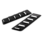 2 PCS Universal Car Air Intake Scoop Bonnet Hood Vent Louver Cooling Panel Trim Set, Black