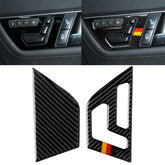 2 PCS German Flag Car Carbon Fiber Right Drive Seat Adjustment Panel Decorative Sticker for Mercedes-Benz W204 2007-2013, Right Drive Seat Adjustment (A)
