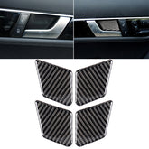 4 PCS Car Solid Color Carbon Fiber Door Inner Handle Wrist Panel Decorative Sticker for Mercedes-Benz C Class 2007-2013 / E Class 2009-2016, Door Inner Handle Wrist (German Flag)